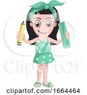 Poster, Art Print Of Girl With Ruler And Pen