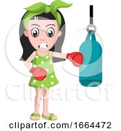 Poster, Art Print Of Girl With Boxing Gloves