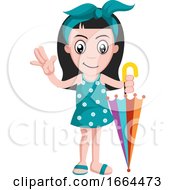Poster, Art Print Of Girl With Umbrella