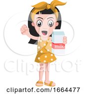 Poster, Art Print Of Girl Holding Milk