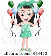 Poster, Art Print Of Girl With Balloons