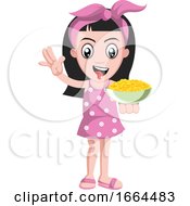 Poster, Art Print Of Girl Holding Snacks