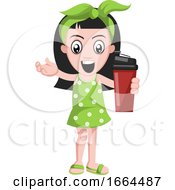 Poster, Art Print Of Girl With Red Thermos