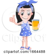 Poster, Art Print Of Girl With Orange Juice
