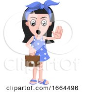 Poster, Art Print Of Girl With Suitcase