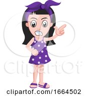 Poster, Art Print Of Girl Is Pointing With Fingers