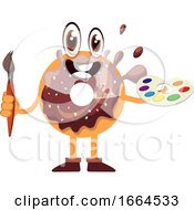 Donut Holding Paintbrush by Morphart Creations