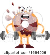 Poster, Art Print Of Donut Lifting Weights
