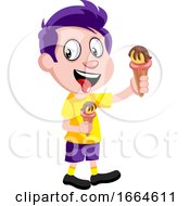 Poster, Art Print Of Boy With Ice Cream