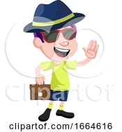 Poster, Art Print Of Boy With Suitcase