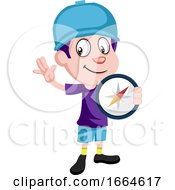 Boy Holding Compas