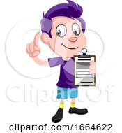 Poster, Art Print Of Boy Holding Schedule