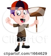 Poster, Art Print Of Boy With Dust Shovel