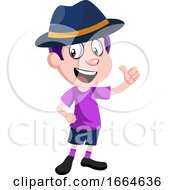 Poster, Art Print Of Boy With Blue Hat