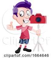 Poster, Art Print Of Boy With Camera