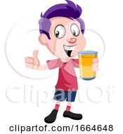 Poster, Art Print Of Boy With Orange Juice