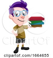 Poster, Art Print Of Boy Holding Books