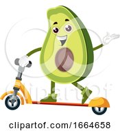 Poster, Art Print Of Avocado With Scooter