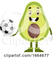 Poster, Art Print Of Avocado With Football Ball