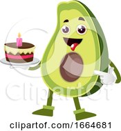 Poster, Art Print Of Avocado Holding Cake
