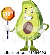 Poster, Art Print Of Avocado With Stop Sign
