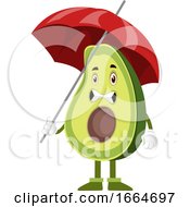 Poster, Art Print Of Avocado With Umbrella