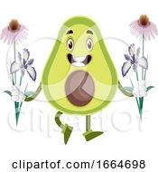 Avocado Holding Flowers