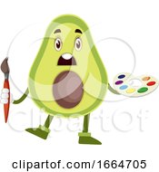 Poster, Art Print Of Avocado With Color Palette