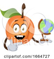 Poster, Art Print Of Apricot With Globe