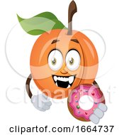 Poster, Art Print Of Apricot Holding Donut