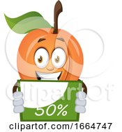 Poster, Art Print Of Apricot Holding A Sale Sign
