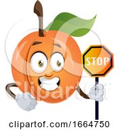 Poster, Art Print Of Apricot With Stop Sign