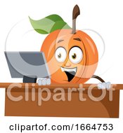 Poster, Art Print Of Apricot Working On Pc