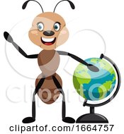 Poster, Art Print Of Ant With Globe