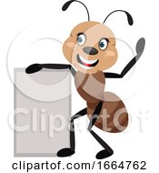 Poster, Art Print Of Ant Holding Board