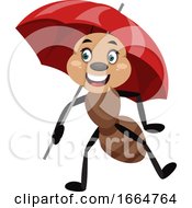 Poster, Art Print Of Ant With Umbrella