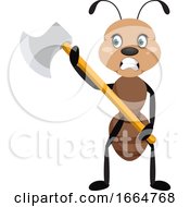 Poster, Art Print Of Ant Holding Big Axe