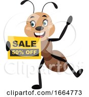 Poster, Art Print Of Ant With Sale Sign