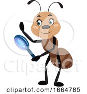 Poster, Art Print Of Ant With Magnifying Tool