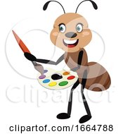Poster, Art Print Of Ant Holding Color Palette