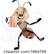Poster, Art Print Of Ant Holding Beer