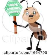 Poster, Art Print Of Ant Holding 404 Error Sign