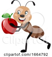 Poster, Art Print Of Ant With Apple
