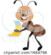 Poster, Art Print Of Ant With Glass Of Juice