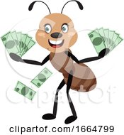 Poster, Art Print Of Ant Holding Money