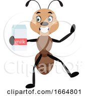 Poster, Art Print Of Ant Holding Milk