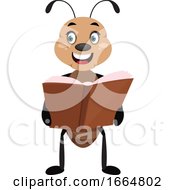 Poster, Art Print Of Ant Holding A Book