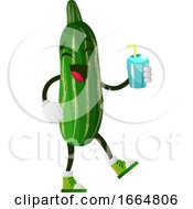 Poster, Art Print Of Cucumber Drinking Soda