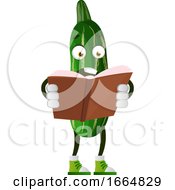 Poster, Art Print Of Cucumber Reading Book