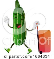 Poster, Art Print Of Cucumber With Suitcase